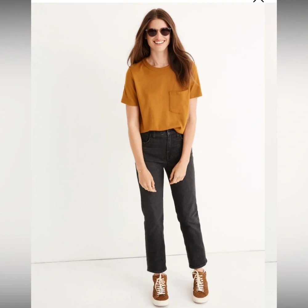 Madewell The Perfect Vintage Crop Jean Straight Leg High Waist 90s Mom Jean